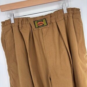 VTG 90s Bugle Boy Elastic Waist Pleated Pants Men 31L Brown Hip Hop B-Boy Skater